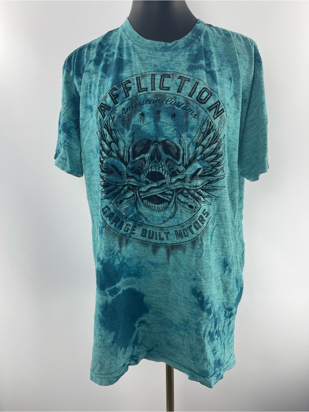 Affliction Men’s American Customs Garage Built
Motors tie-dye graphic t-shirt XL
